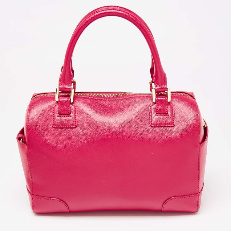 Pre Owned Tory Burch Fuchsia Leather Robinson Dome Satchel