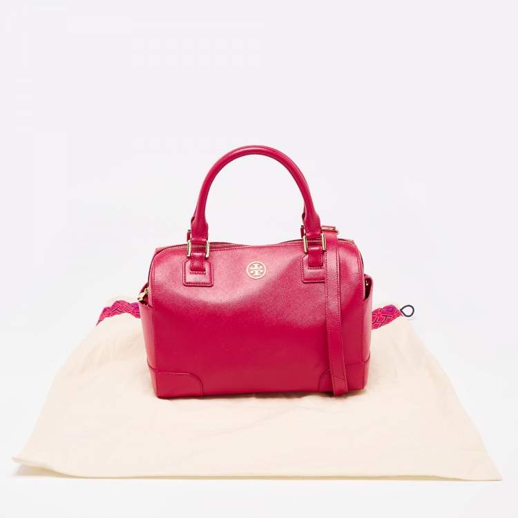 Pre Owned Tory Burch Fuchsia Leather Robinson Dome Satchel