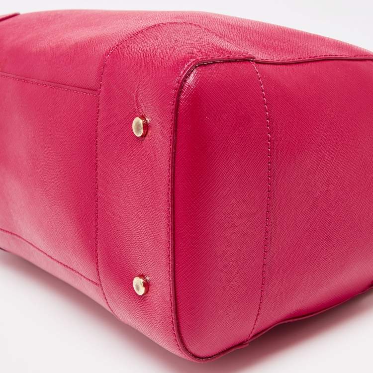 Pre Owned Tory Burch Fuchsia Leather Robinson Dome Satchel