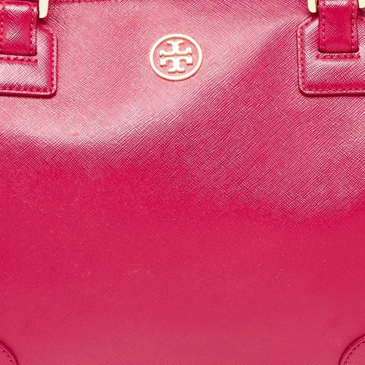 Pre Owned Tory Burch Fuchsia Leather Robinson Dome Satchel