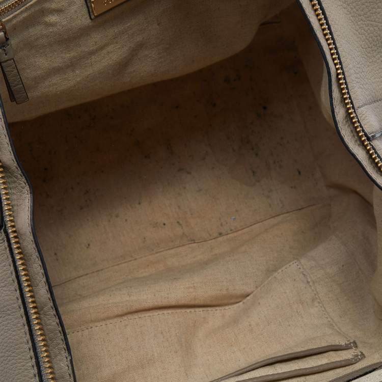 Pre Owned Tory Burch Grey Leather Half Moon Satchel