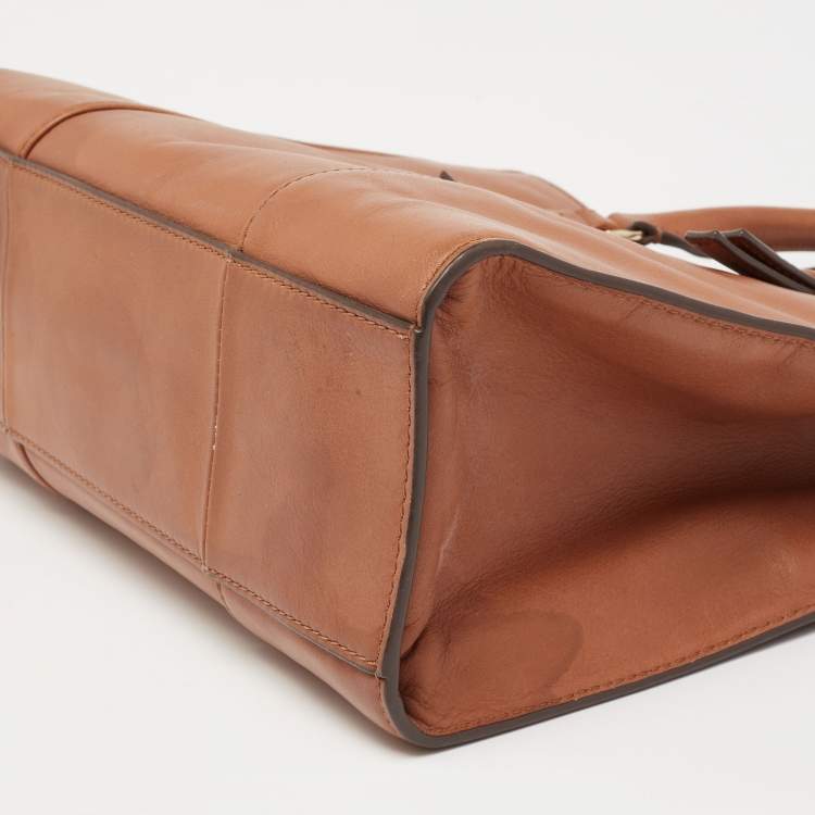 Pre Owned Tory Burch Brown Leather Tote 