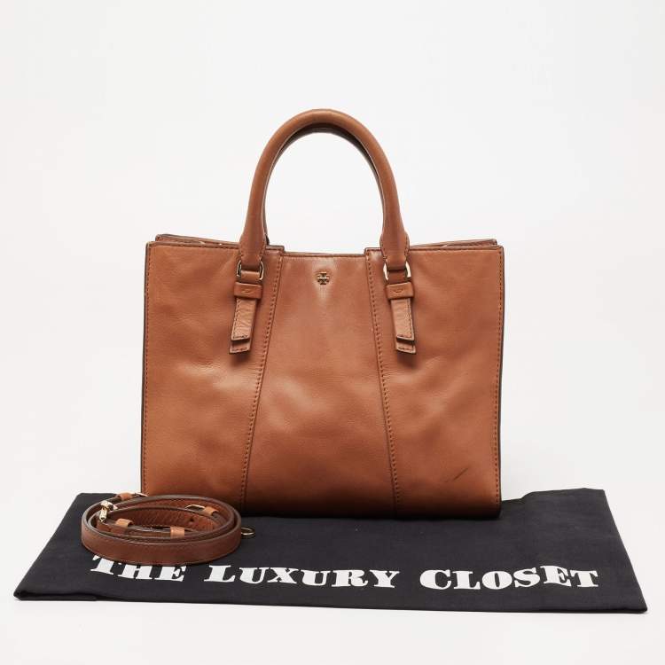 Pre Owned Tory Burch Brown Leather Tote 