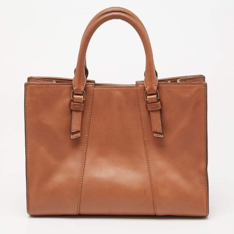Pre Owned Tory Burch Brown Leather Tote 