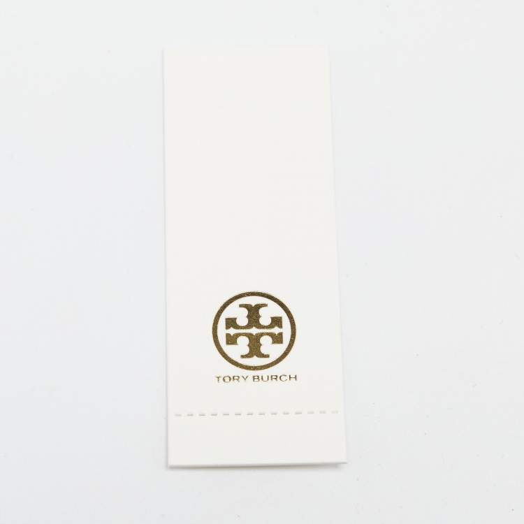 Pre Owned Tory Burch Black Croc Embossed Leather Walker Top Zip Card Holder 