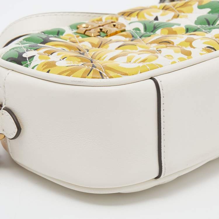 Pre Owned Tory Burch Multicolour Printed Quilted Leather Small Kira Camera Bag   