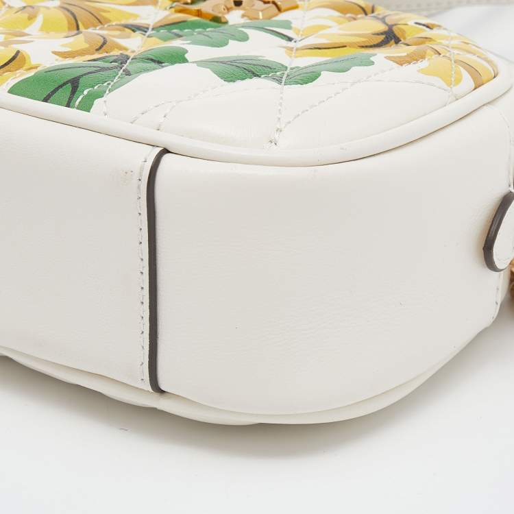 Pre Owned Tory Burch Multicolour Printed Quilted Leather Small Kira Camera Bag   