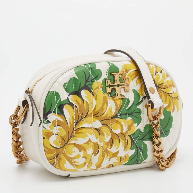 Pre Owned Tory Burch Multicolour Printed Quilted Leather Small Kira Camera Bag   