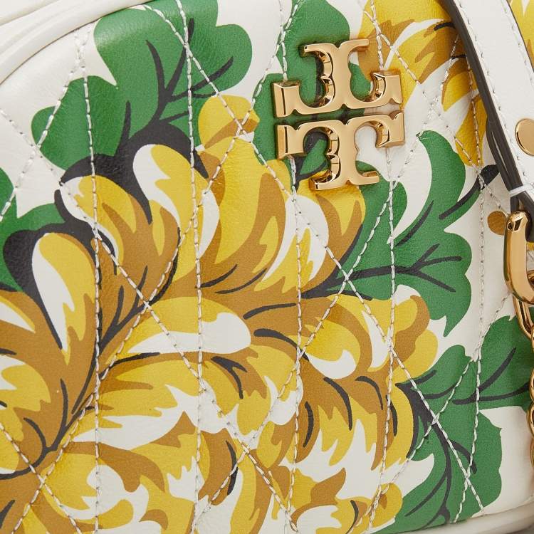 Pre Owned Tory Burch Multicolour Printed Quilted Leather Small Kira Camera Bag   