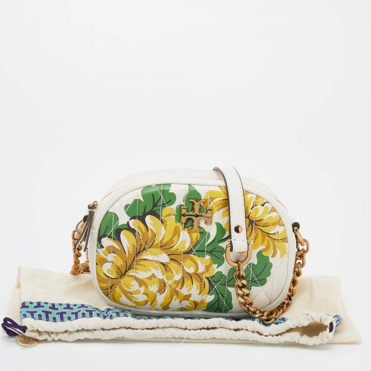 Pre Owned Tory Burch Multicolour Printed Quilted Leather Small Kira Camera Bag   