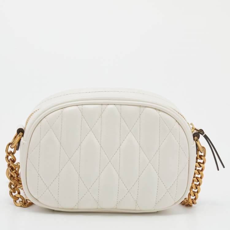 Pre Owned Tory Burch Multicolour Printed Quilted Leather Small Kira Camera Bag   