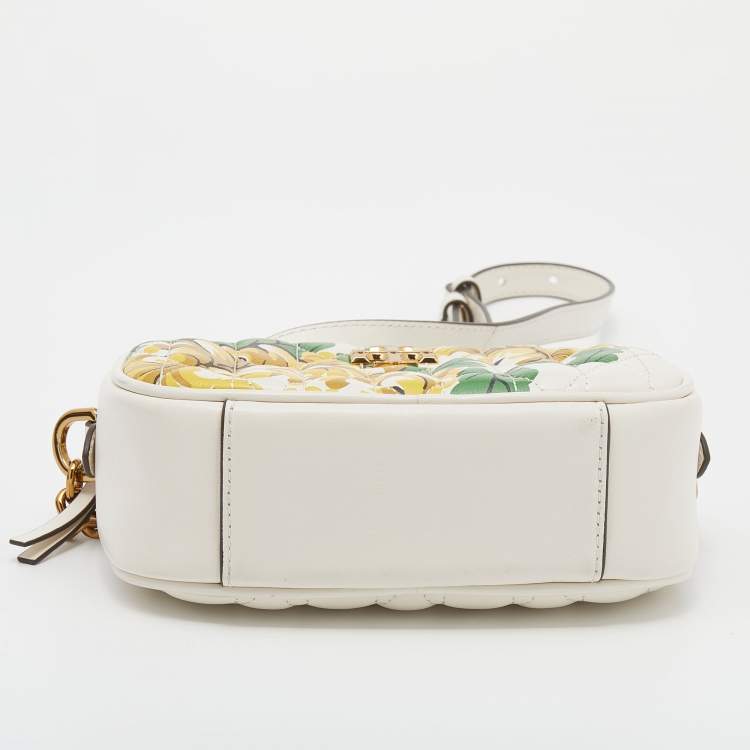 Pre Owned Tory Burch Multicolour Printed Quilted Leather Small Kira Camera Bag   