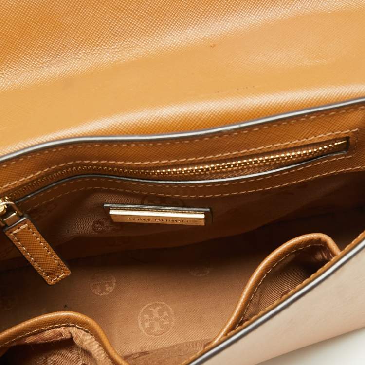 Pre Owned Tory Burch Brown Leather Robinson Shoulder Bag