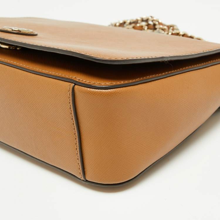 Pre Owned Tory Burch Brown Leather Robinson Shoulder Bag