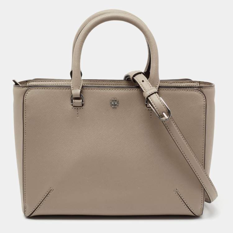 Tory Burch Grey Saffiano Leather Robinson Top Zip Tote Tory Burch | TLC