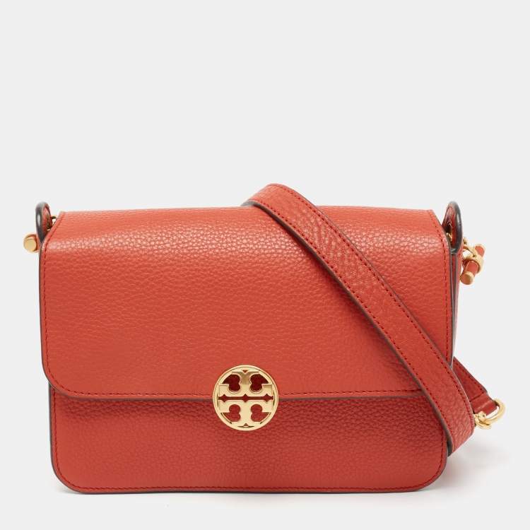 Tory Burch Orange Leather Chelsea Crossbody Bag Tory Burch The Luxury