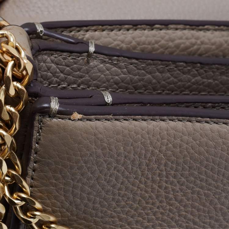 Pre Owned Tory Burch Grey Leather Chelsea Shoulder Bag