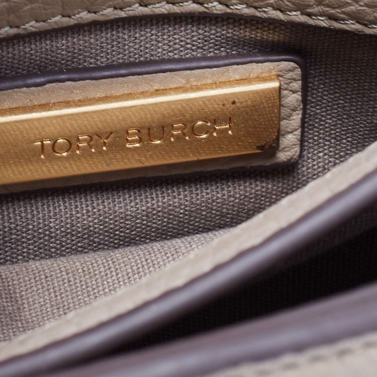 Pre Owned Tory Burch Grey Leather Chelsea Shoulder Bag