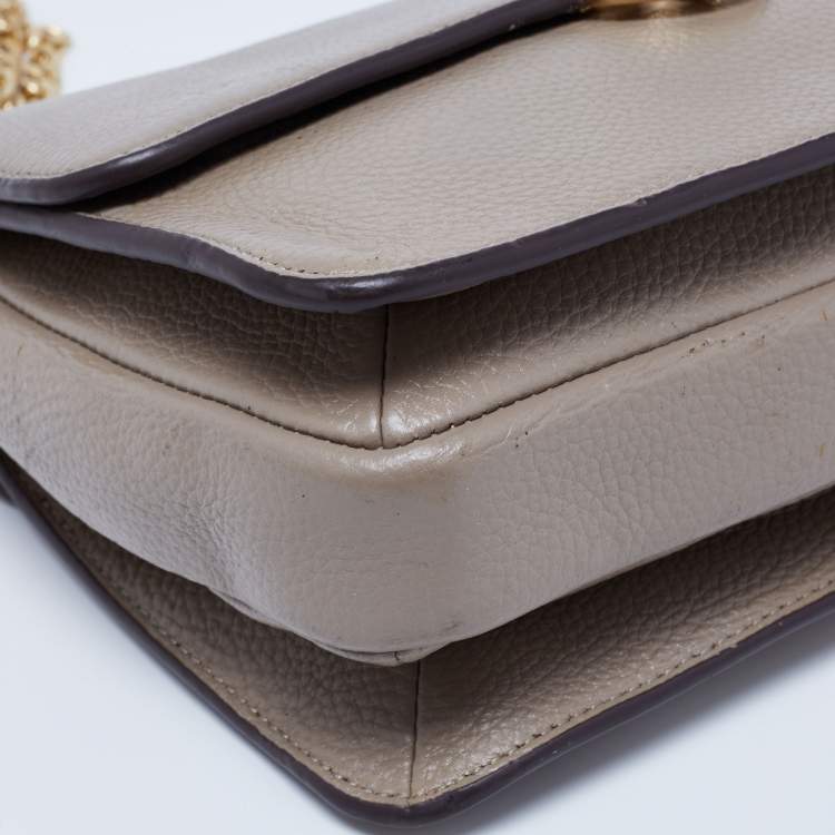 Pre Owned Tory Burch Grey Leather Chelsea Shoulder Bag