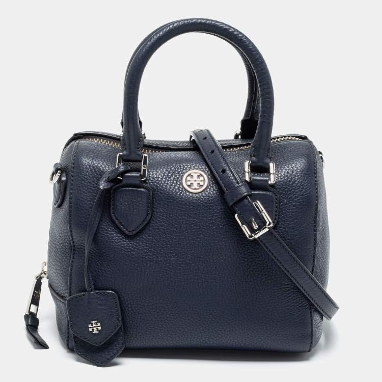 Tory Burch Black Robinson Pebbled Mini Satchel