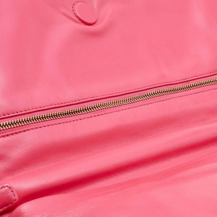 Pre Owned Tory Burch Multicolor Printed Canvas and Patent Leather Reva Flap Chain Clutch