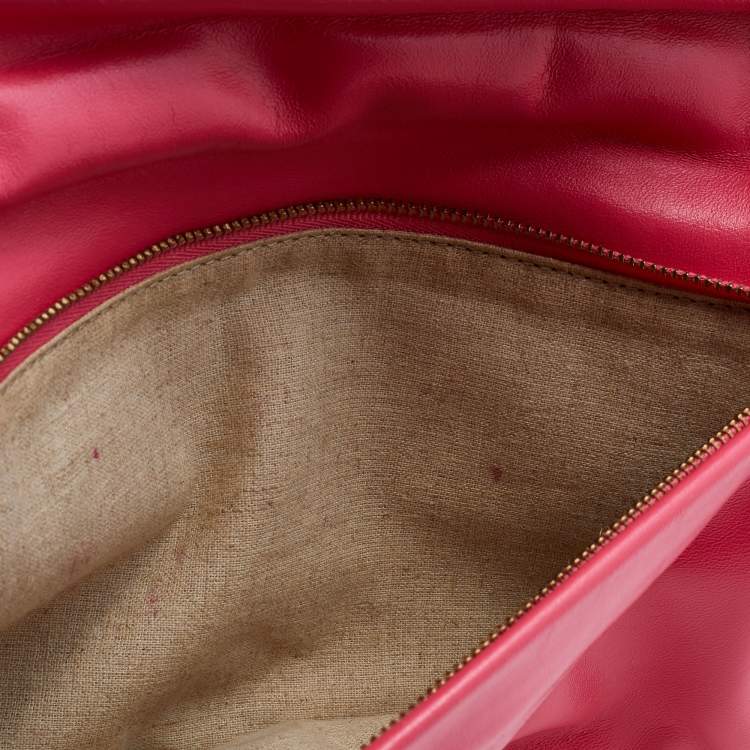 Pre Owned Tory Burch Multicolor Printed Canvas and Patent Leather Reva Flap Chain Clutch