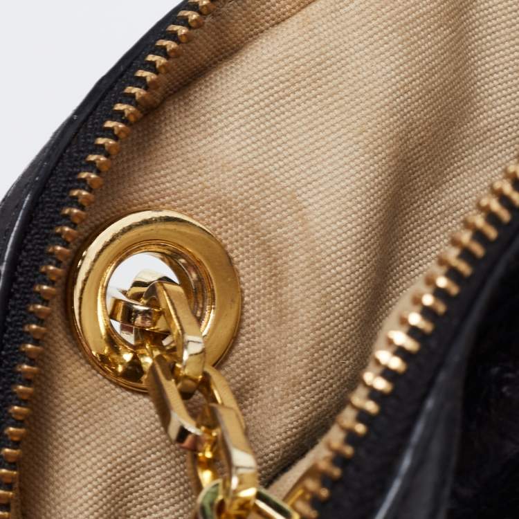 Pre Owned Tory Burch Black Leather Mini Dena Shoulder Bag
