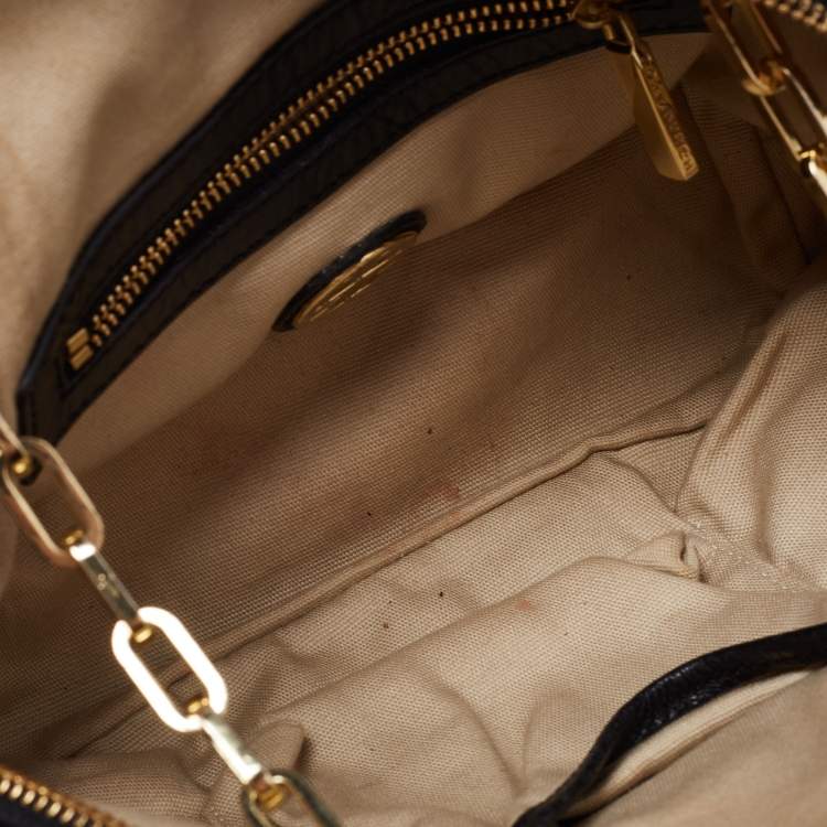 Pre Owned Tory Burch Black Leather Mini Dena Shoulder Bag