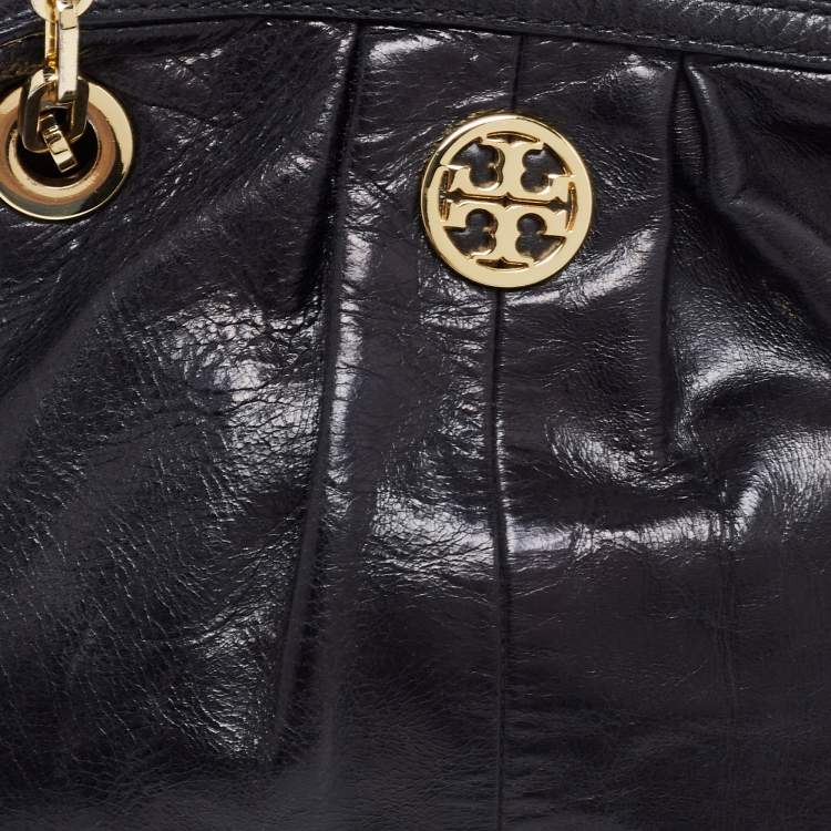 Pre Owned Tory Burch Black Leather Mini Dena Shoulder Bag
