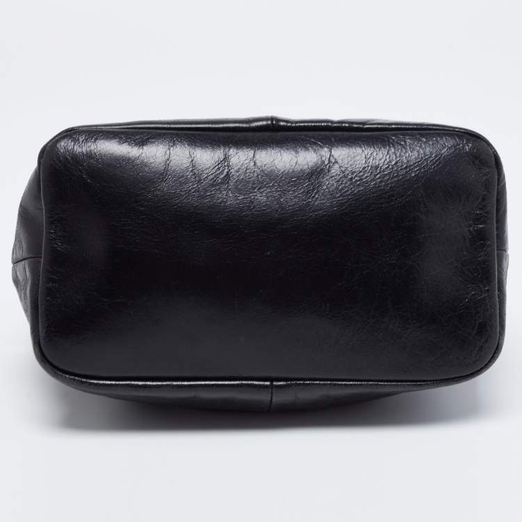 Pre Owned Tory Burch Black Leather Mini Dena Shoulder Bag