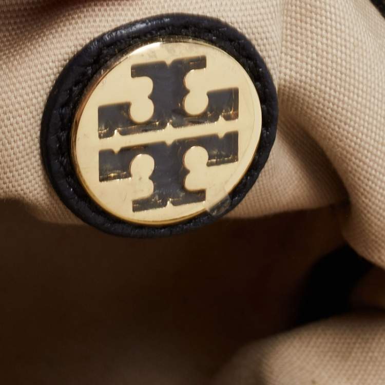 Pre Owned Tory Burch Black Leather Mini Dena Shoulder Bag