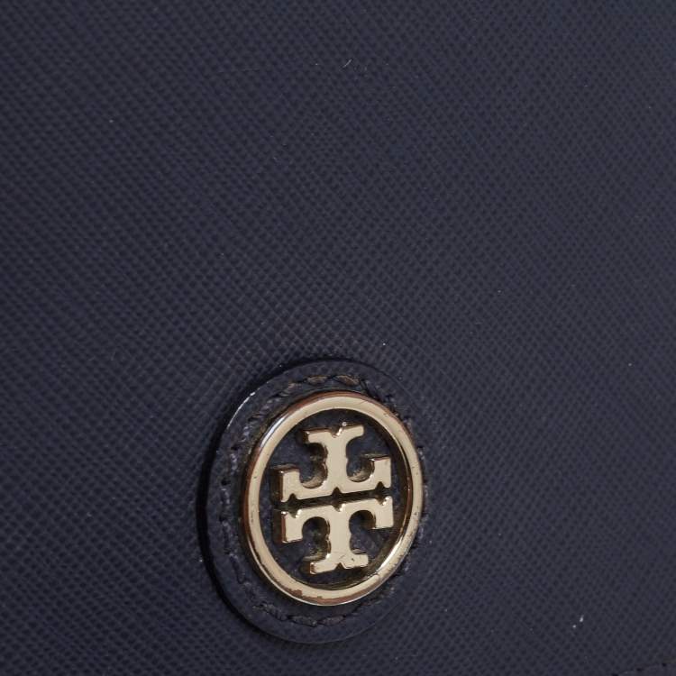 Pre Owned Tory Burch Navy Blue Saffiano Leather Emerson Shoulder Bag