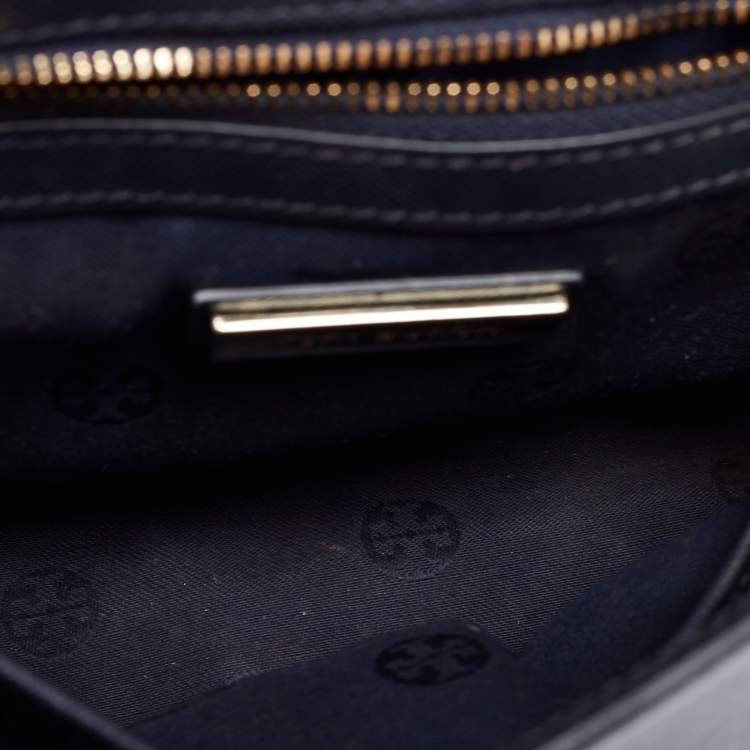 Pre Owned Tory Burch Navy Blue Saffiano Leather Emerson Shoulder Bag