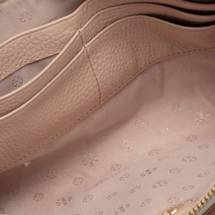 Pre Owned Tory Burch Beige Leather Robinson Crossbody Bag