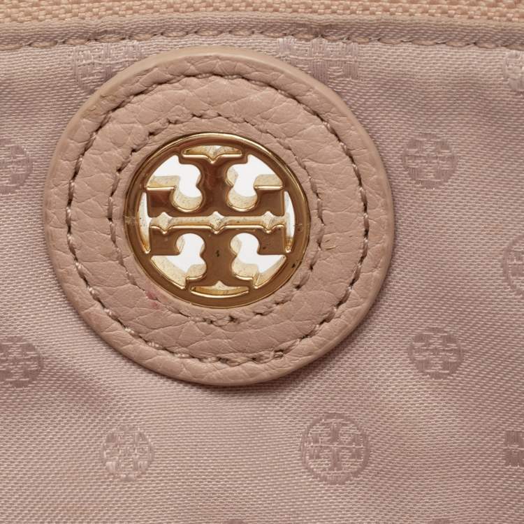 Pre Owned Tory Burch Beige Leather Robinson Crossbody Bag
