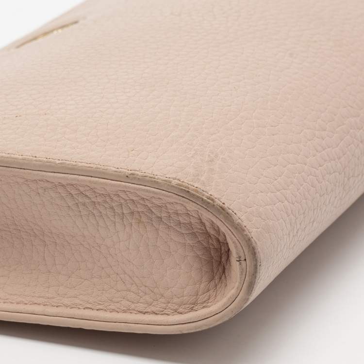 Pre Owned Tory Burch Beige Leather Robinson Crossbody Bag