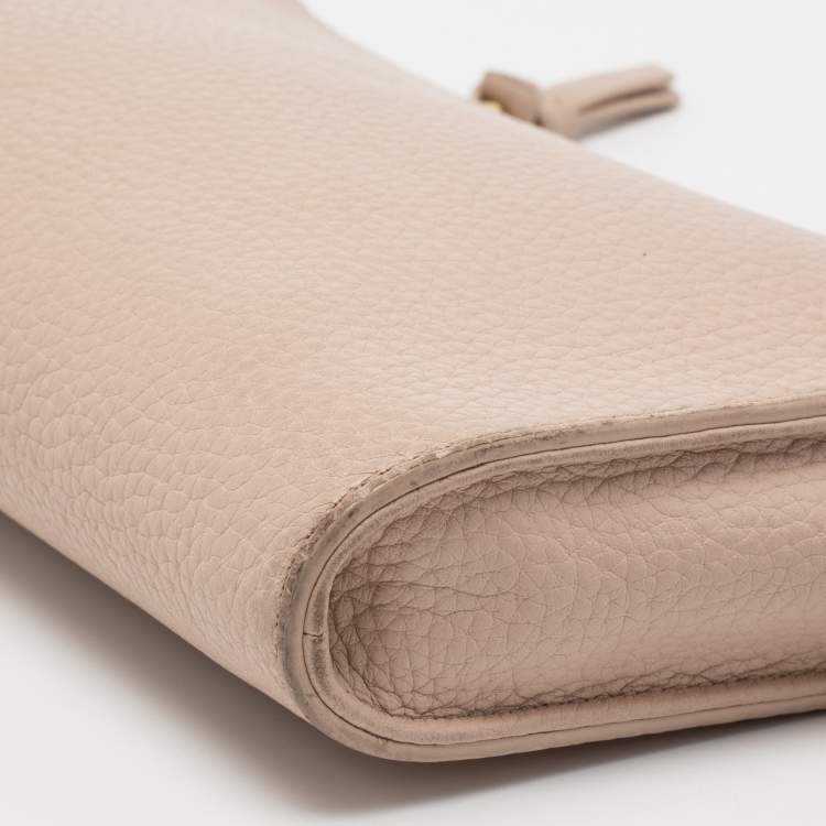 Pre Owned Tory Burch Beige Leather Robinson Crossbody Bag