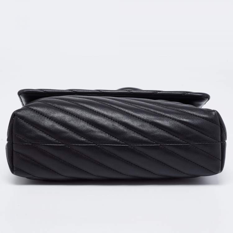 Pre Owned Tory Burch Black Quilted  Leather Kira Shoulder Bag
