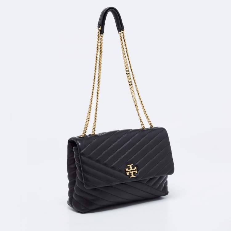 Pre Owned Tory Burch Black Quilted  Leather Kira Shoulder Bag