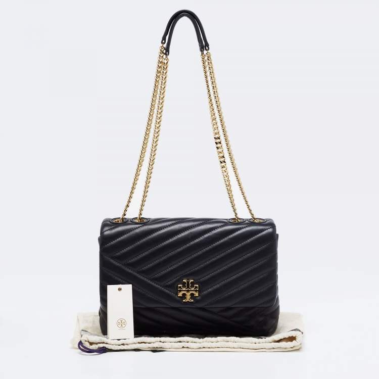 Pre Owned Tory Burch Black Quilted  Leather Kira Shoulder Bag