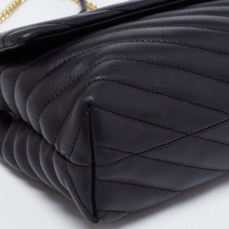 Pre Owned Tory Burch Black Quilted  Leather Kira Shoulder Bag