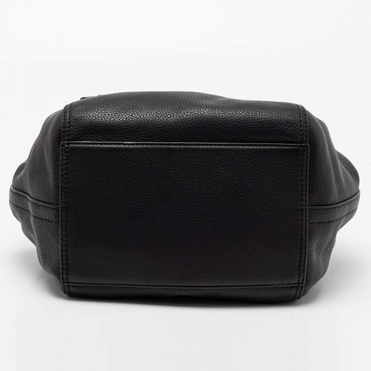 Pre Owned Tory Burch Black Leather Small Half Moon Satchel