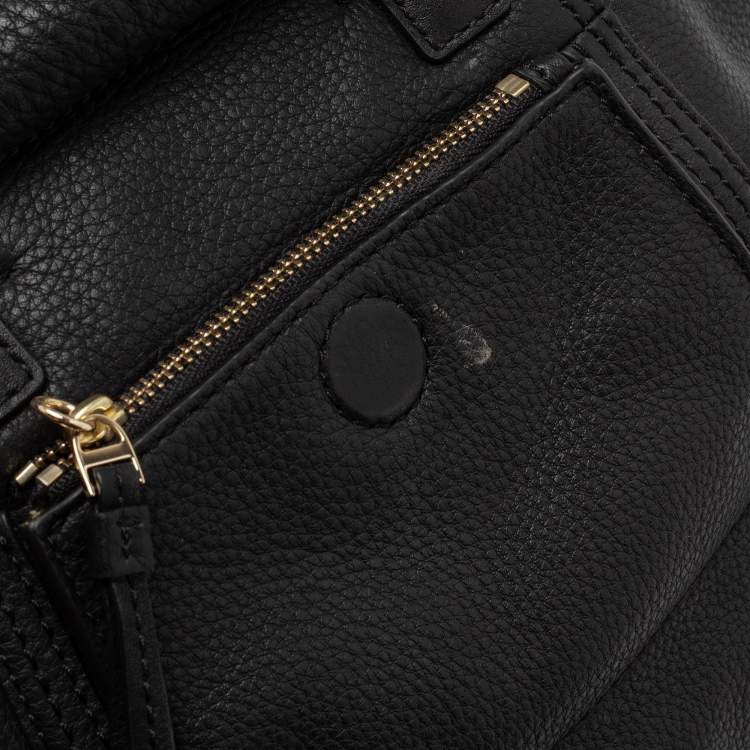 Pre Owned Tory Burch Black Leather Small Half Moon Satchel