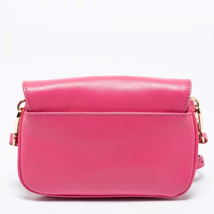 Pre Owned Tory Burch Pink Leather Small Robinson Crossbody Bag