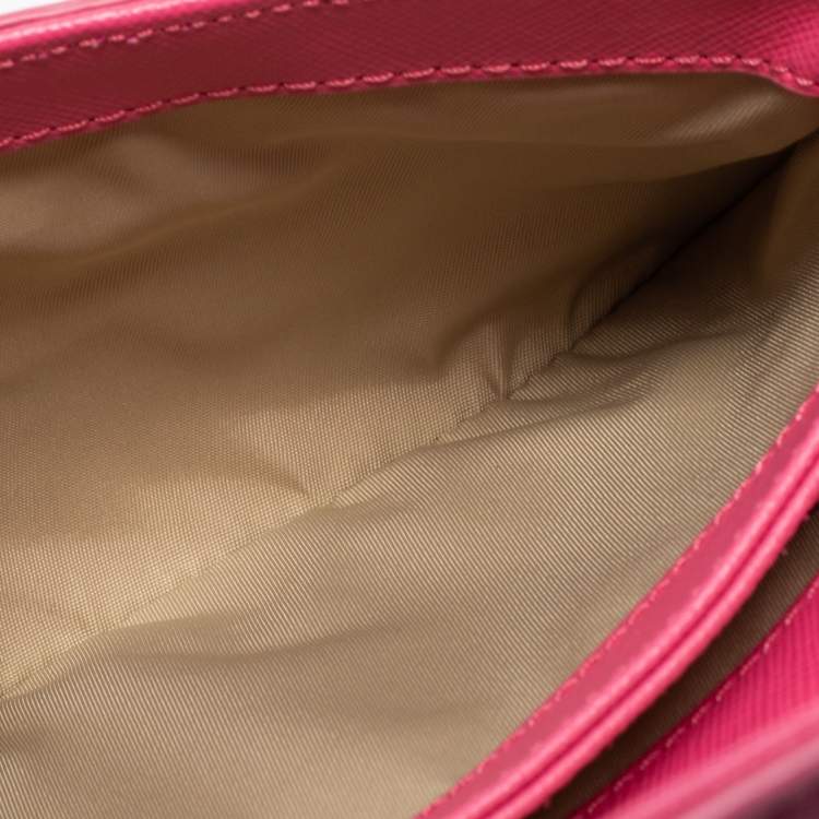 Pre Owned Tory Burch Pink Leather Small Robinson Crossbody Bag