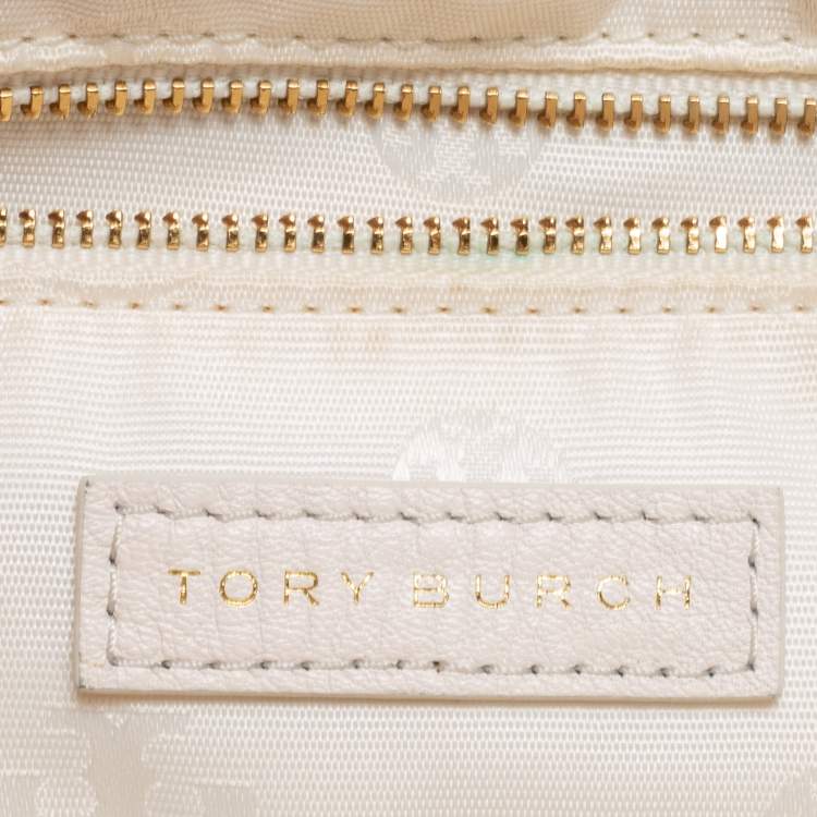 Pre Owned Tory Burch Cream Quilted Leather Bryant Shoulder Bag