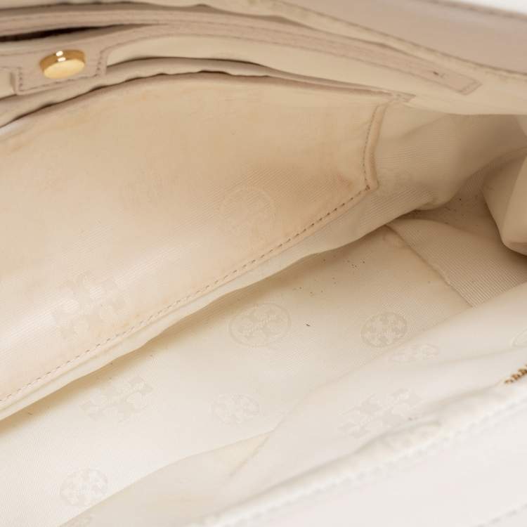Pre Owned Tory Burch Cream Quilted Leather Bryant Shoulder Bag