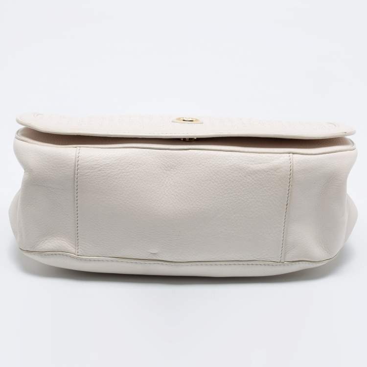 Pre Owned Tory Burch Cream Quilted Leather Bryant Shoulder Bag