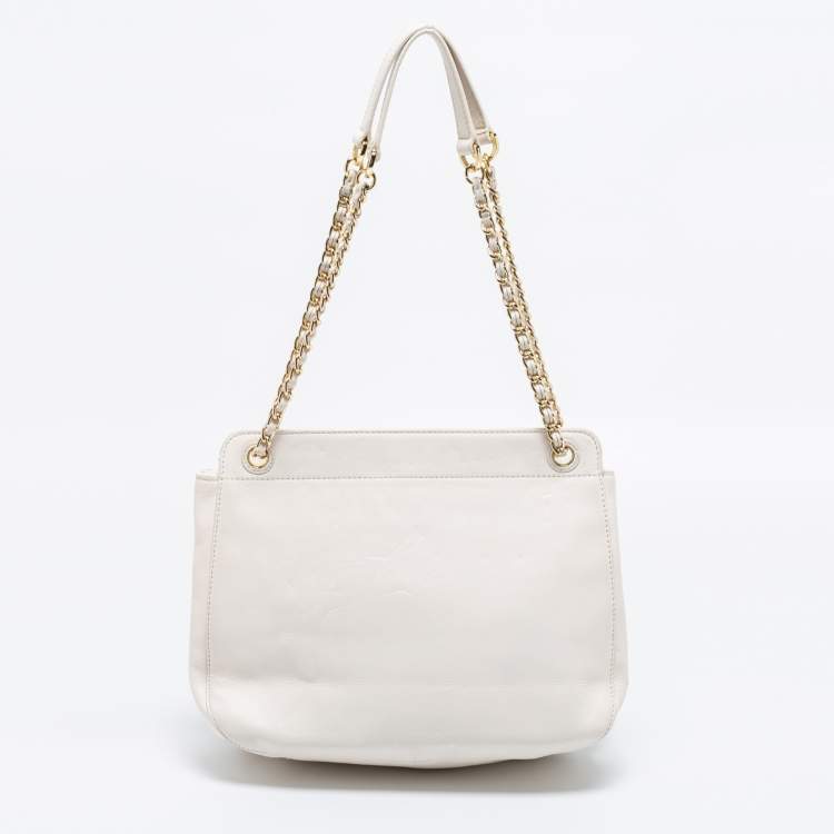 Pre Owned Tory Burch Cream Quilted Leather Bryant Shoulder Bag