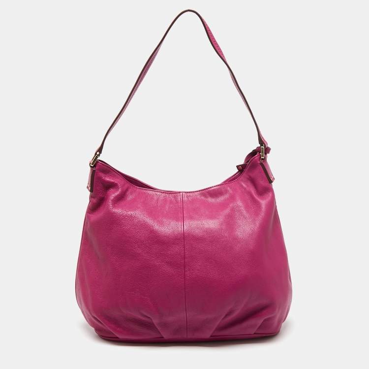 Pre Owned Tory Burch Pink Leather Thea Hobo 